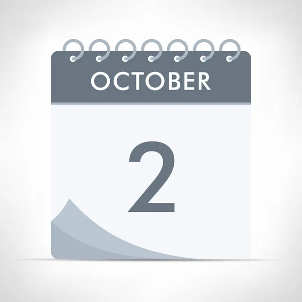 Οκτωβρίου Ημερολόγιο Εικονίδιο Διάνυσμα Εικονογράφηση Γκρίζο Ημερολόγιο — Διανυσματικό Αρχείο