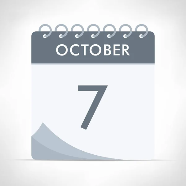 October Calendar Icon Vector Illustration Gray Calendar — Stock Vector