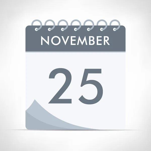 November Calendar Icon Vector Illustration Gray Calendar — Stock Vector