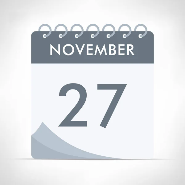 November Calendar Icon Vector Illustration Gray Calendar — Stock Vector