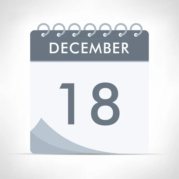 Diciembre Icono Del Calendario Ilustración Vectorial Calendario Gris — Vector de stock