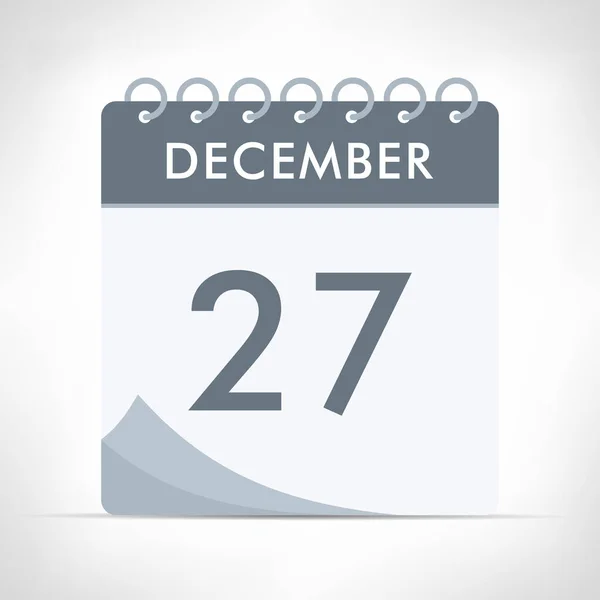 Diciembre Icono Del Calendario Ilustración Vectorial Calendario Gris — Vector de stock