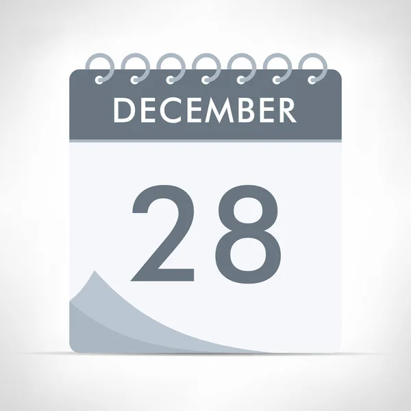 December Calendar Icon Vector Illustration Gray Calendar — Stock Vector