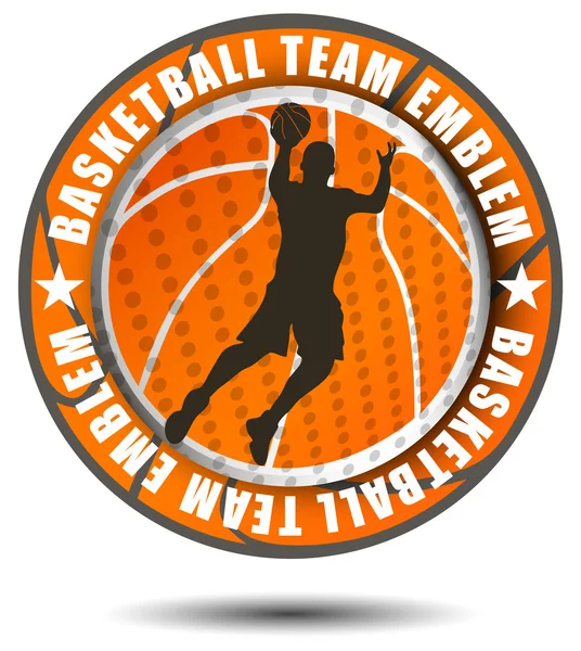 Color naranja emblema del equipo de baloncesto — Archivo Imágenes Vectoriales