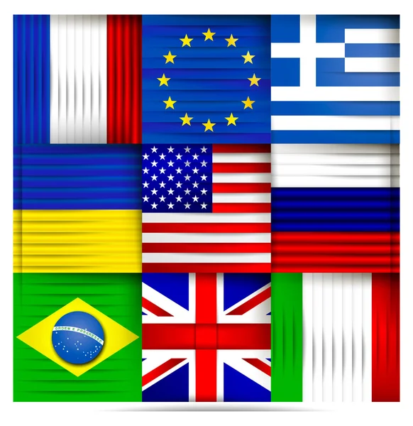 最受欢迎世界各国的国旗抽象背景 — 图库矢量图片