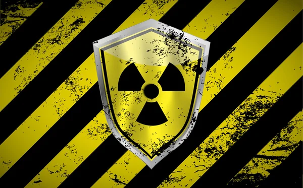 Nuklearer Schild-Vektor-Hintergrund mit Grunge-Elementen — Stockvektor