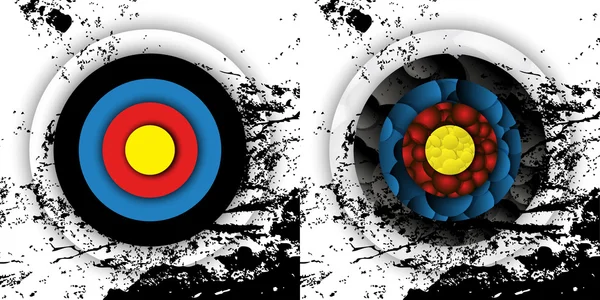 Efecto Grunge objetivos de tiro con arco — Archivo Imágenes Vectoriales