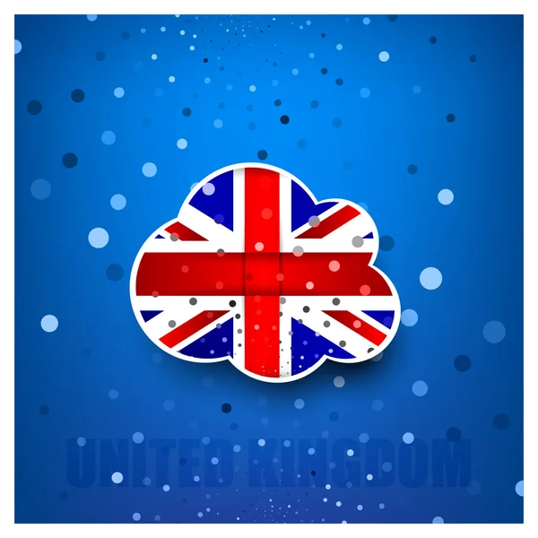 Bandiera forma nuvola festiva del Regno Unito — Vettoriale Stock