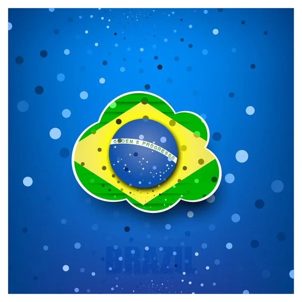 Drapeau de forme nuageuse festive du Brésil — Image vectorielle
