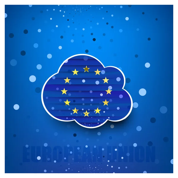 Festive cloud form flag of the EU — Stock Vector