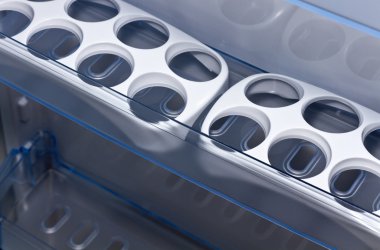 Yumurta taşımak için boş buzdolabı raf