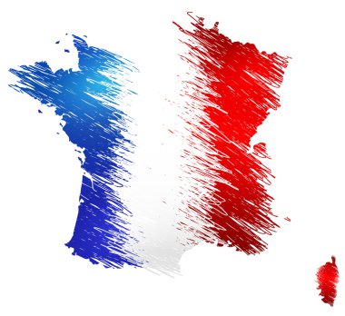 France.Raster vsersion stilize Haritası karalamak