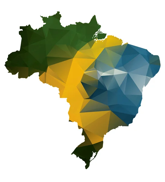 Geometric polygonal style map of Brazil — Stock Photo, Image