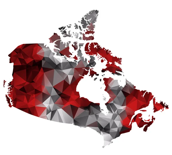 Geometriska polygonal design karta över Kanada. Raster version — Stockfoto
