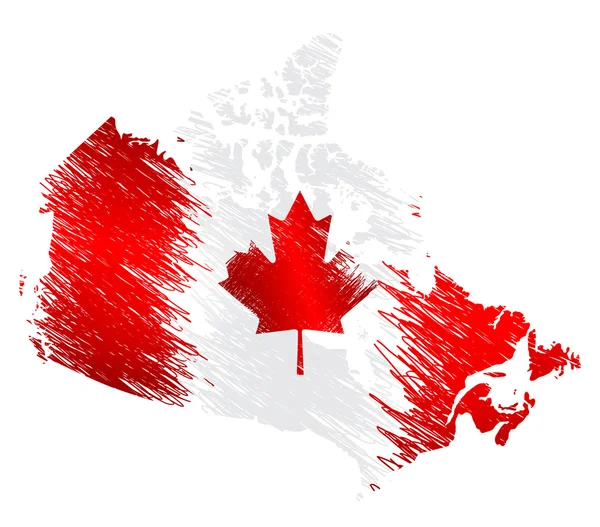 カナダの様式化された地図を走り書き。ラスター バージョン — ストック写真