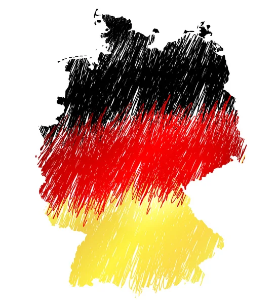 Escribir mapa estilizado de Alemania. Versión rasterizada — Foto de Stock