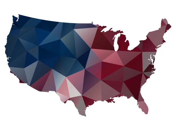 米国のシンプルな幾何学的な多角形デザイン マップ。ラスター バージョン — ストック写真