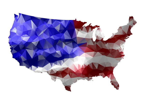 Geometrische polygonale Karte der USA — Stockfoto