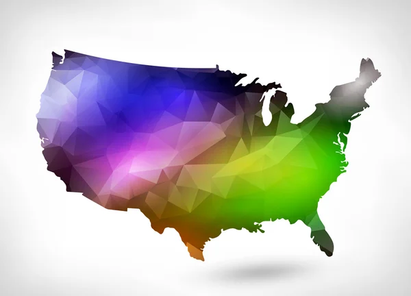 Carte en couleurs arc-en-ciel des États-Unis avec un triangle géométrique. Ras — Photo