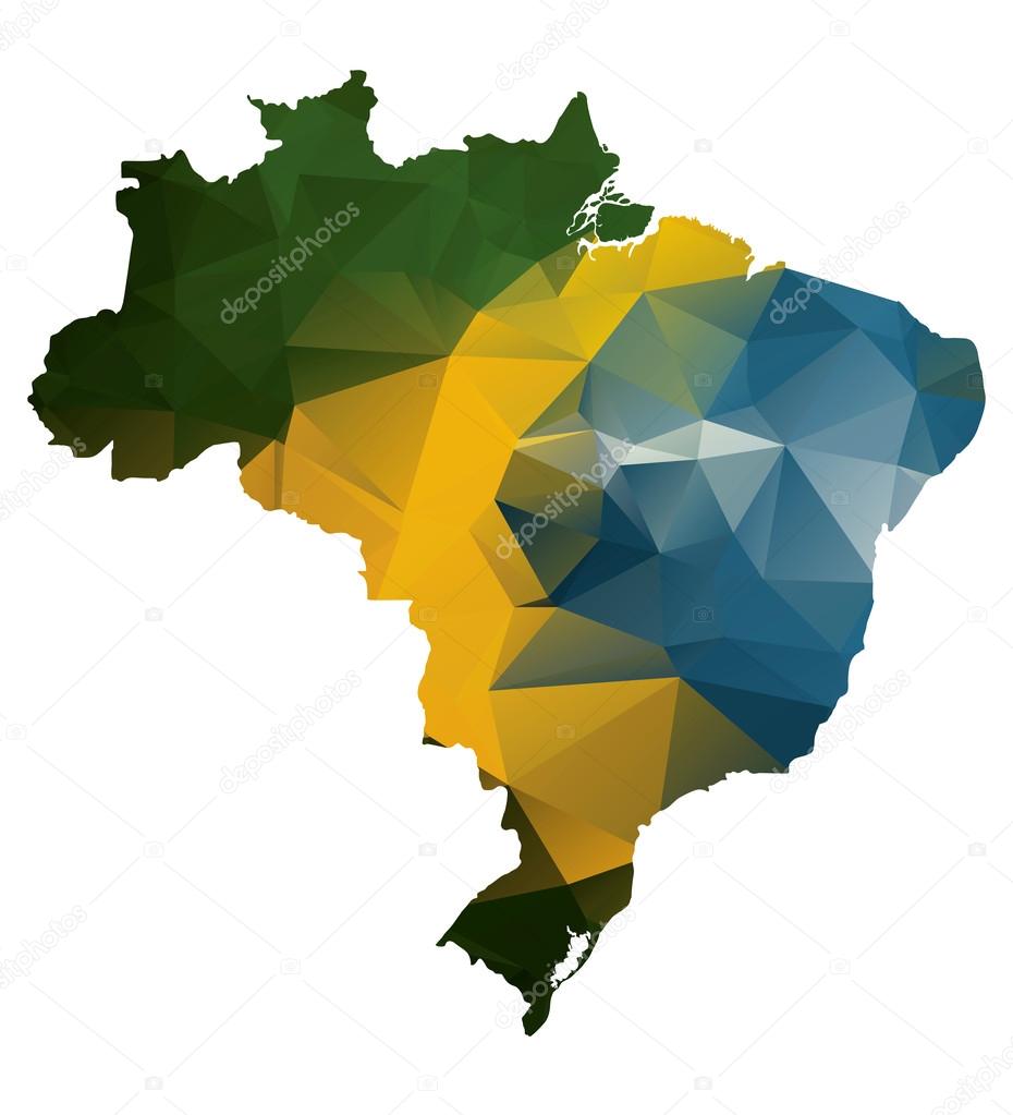 Geometric polygonal style map of Brazil
