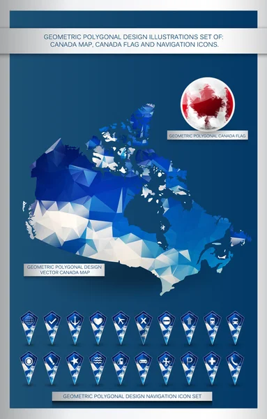 Γεωμετρική σχεδίαση πολυγωνικού σύνολο απεικονίσεις του Καναδά — Διανυσματικό Αρχείο