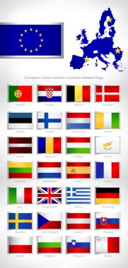 Avrupa Birliği ülke bayrakları.