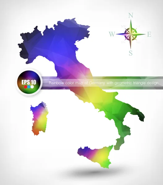 Rainbow color map of Italy — Stock Vector