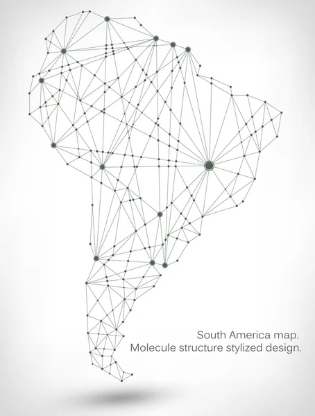 Mappa del Sud America . — Vettoriale Stock