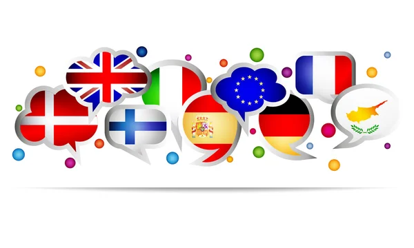 European Union countries bubble speech — Stock Vector