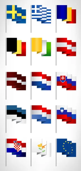 Collection de drapeaux de l'Union européenne . — Image vectorielle