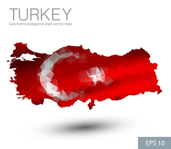 Geometric polygonal map of Turkey — Stock Vector