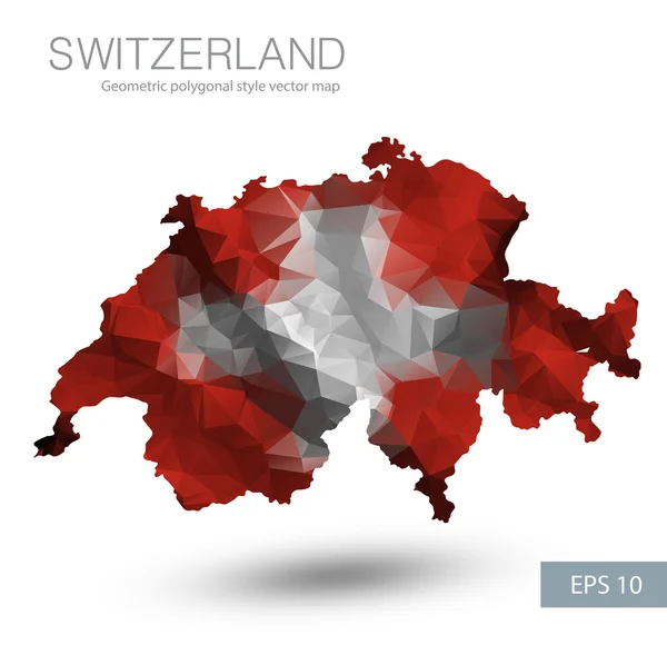 Geometric polygonal map of Switzerland. — Stock Vector