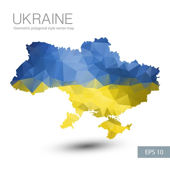 Polygonal Ucrania mapa — Vector de stock