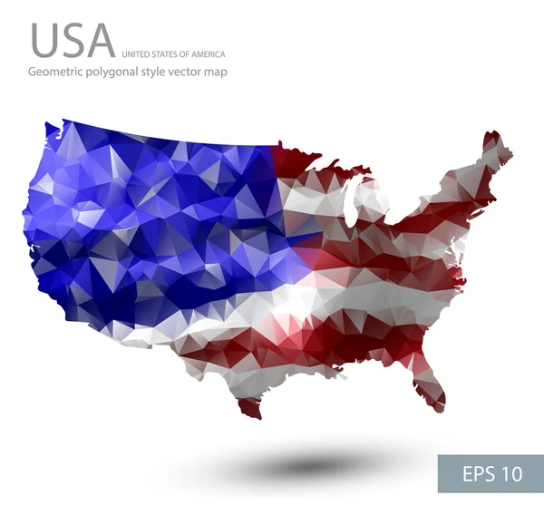 Polygonal map of the USA. — Stock Vector