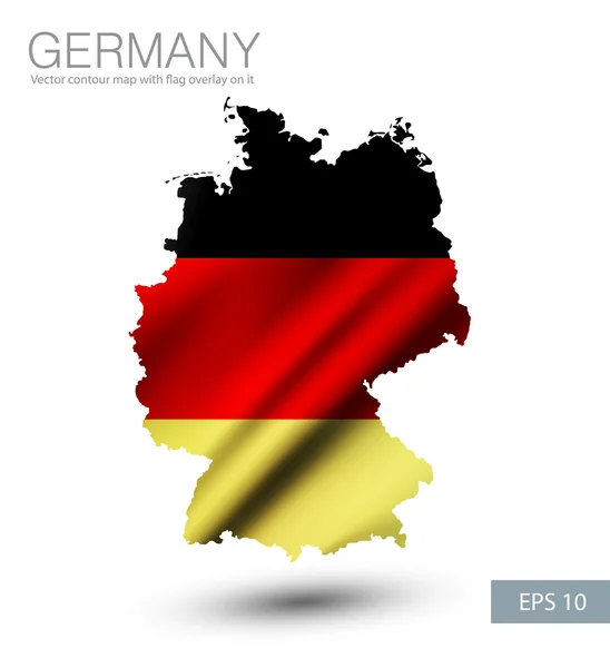 Duitsland contour kaart met vlag — Stockvector