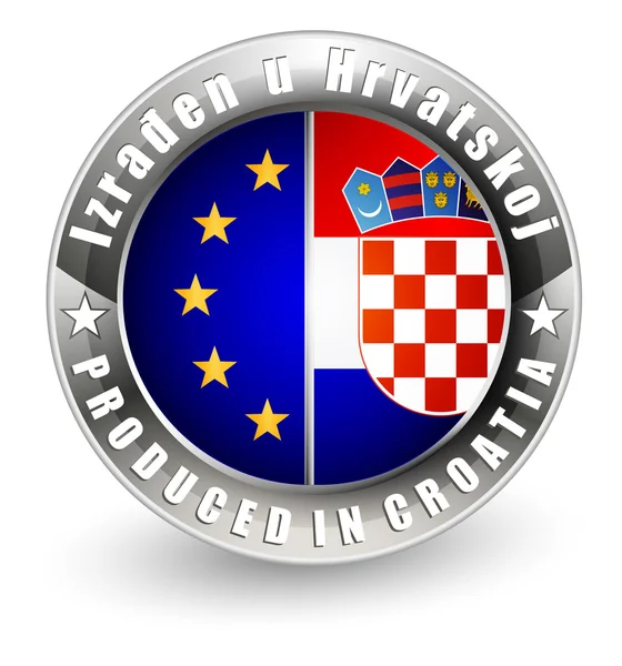 Produit en Croatie et label UE . — Image vectorielle