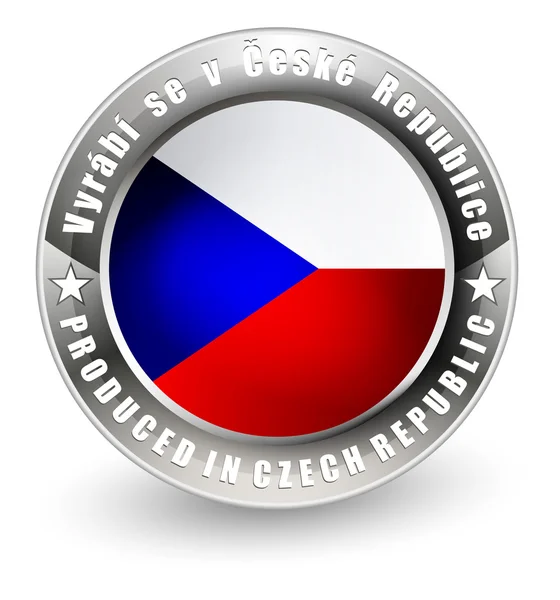 Produkowany w Czechach etykiety. — Wektor stockowy