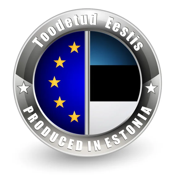 Produit en Estonie label et label UE . — Image vectorielle