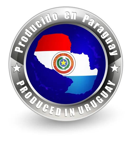 Produit au Paraguay étiquette avec carte . — Image vectorielle