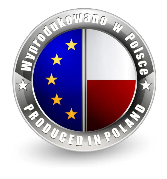 Produit en Pologne et label UE . — Image vectorielle