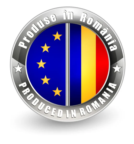 Produit en Roumanie et label UE . — Image vectorielle