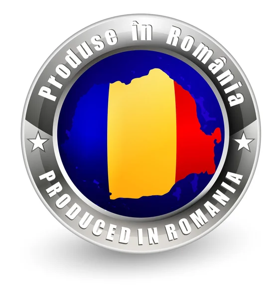 Produit en Roumanie avec carte . — Image vectorielle