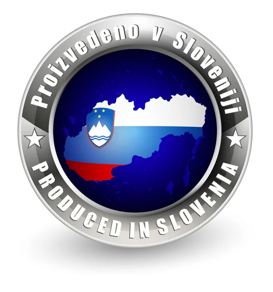 Hergestellt in Slowenien Etikett mit Karte. — Stockvektor