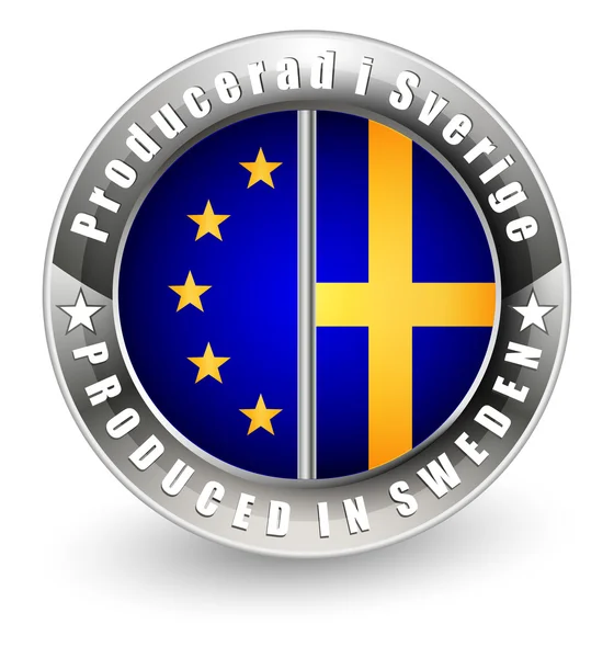 Produit en Suède et label UE . — Image vectorielle