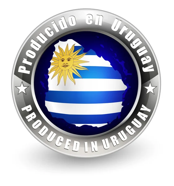 Uruguay etiket harita ile üretilen. — Stok Vektör