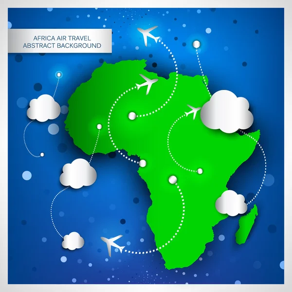 Afrika letecké cestování abstraktní pozadí — Stockový vektor