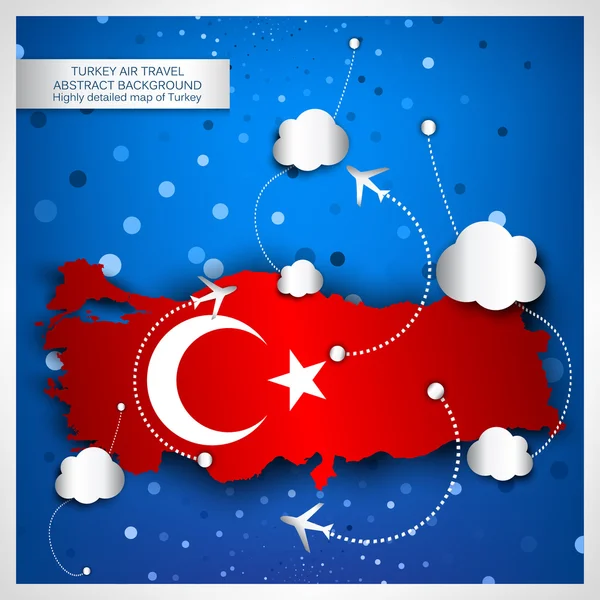 Turkey air travel abstract background — Stock Vector