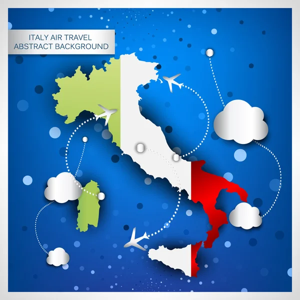 Italy air travel abstract background — Stock Vector