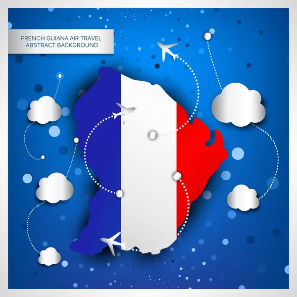 French Guiana air travel abstract background — Stock Vector