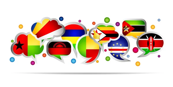 Africa countries bubble speech shapes. Set 5 — Stock Vector